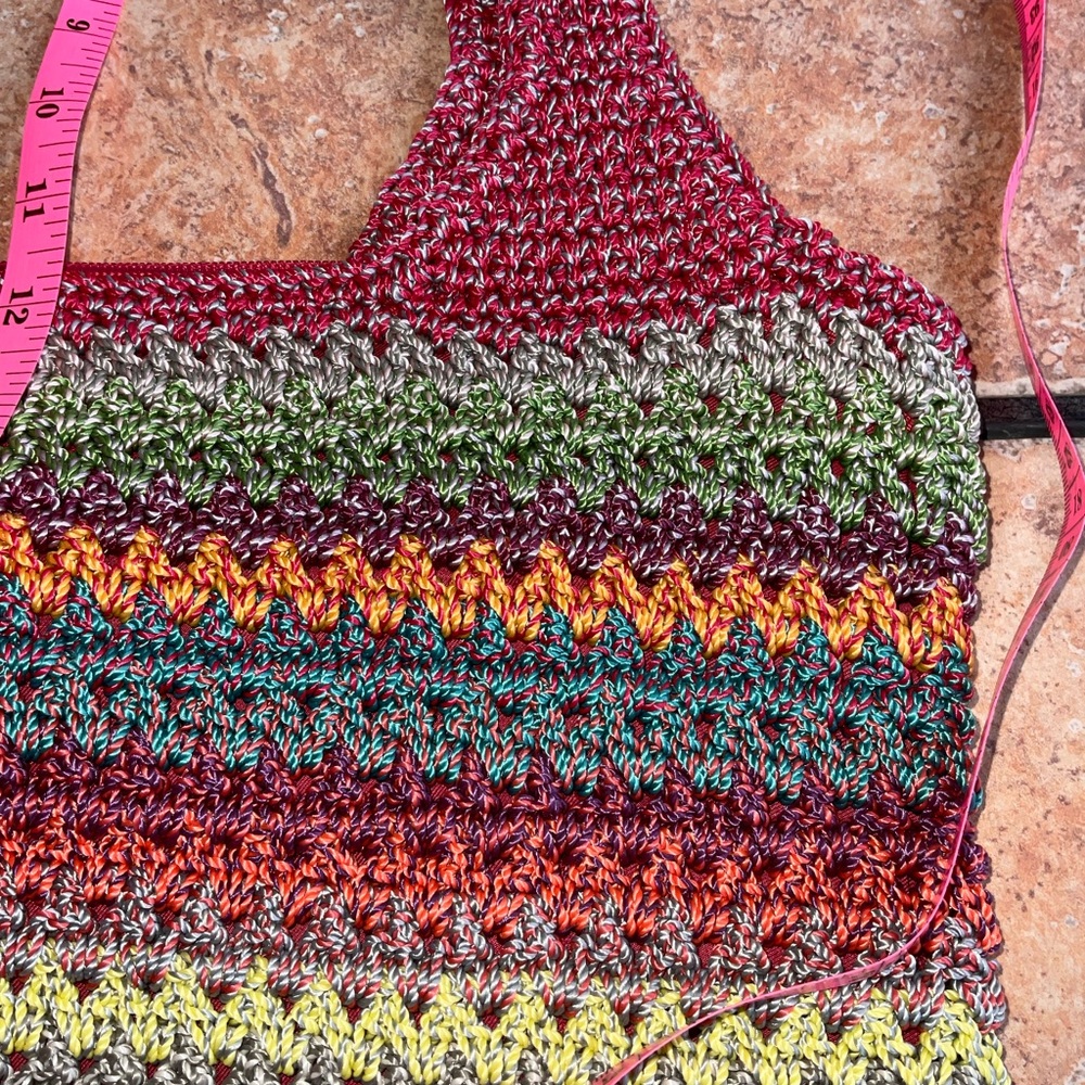The Sak Knit multicolored LG slouchy purse Shoulder bag Red, Blue, Orange Green - Picture 6 of 11